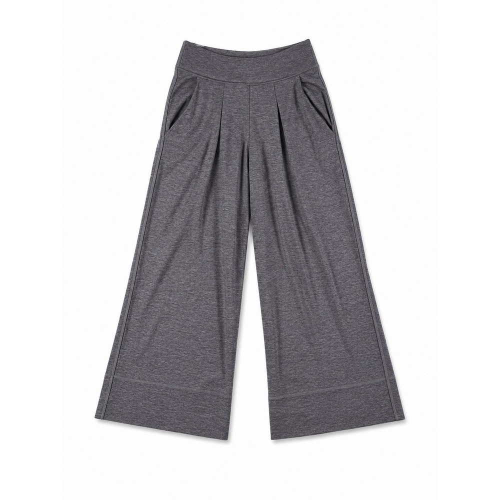 Lululemon Can You Feel The Pleat Crop Pants 4 Gray Wide Leg Culottes Palazzo